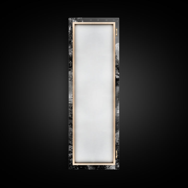 River Kayak Drift, Serene Paddle, Tranquil Outdoors, Fall Waterway, Canvas Print, Rustic Wall Art, Adventure Decor, Nature Photography