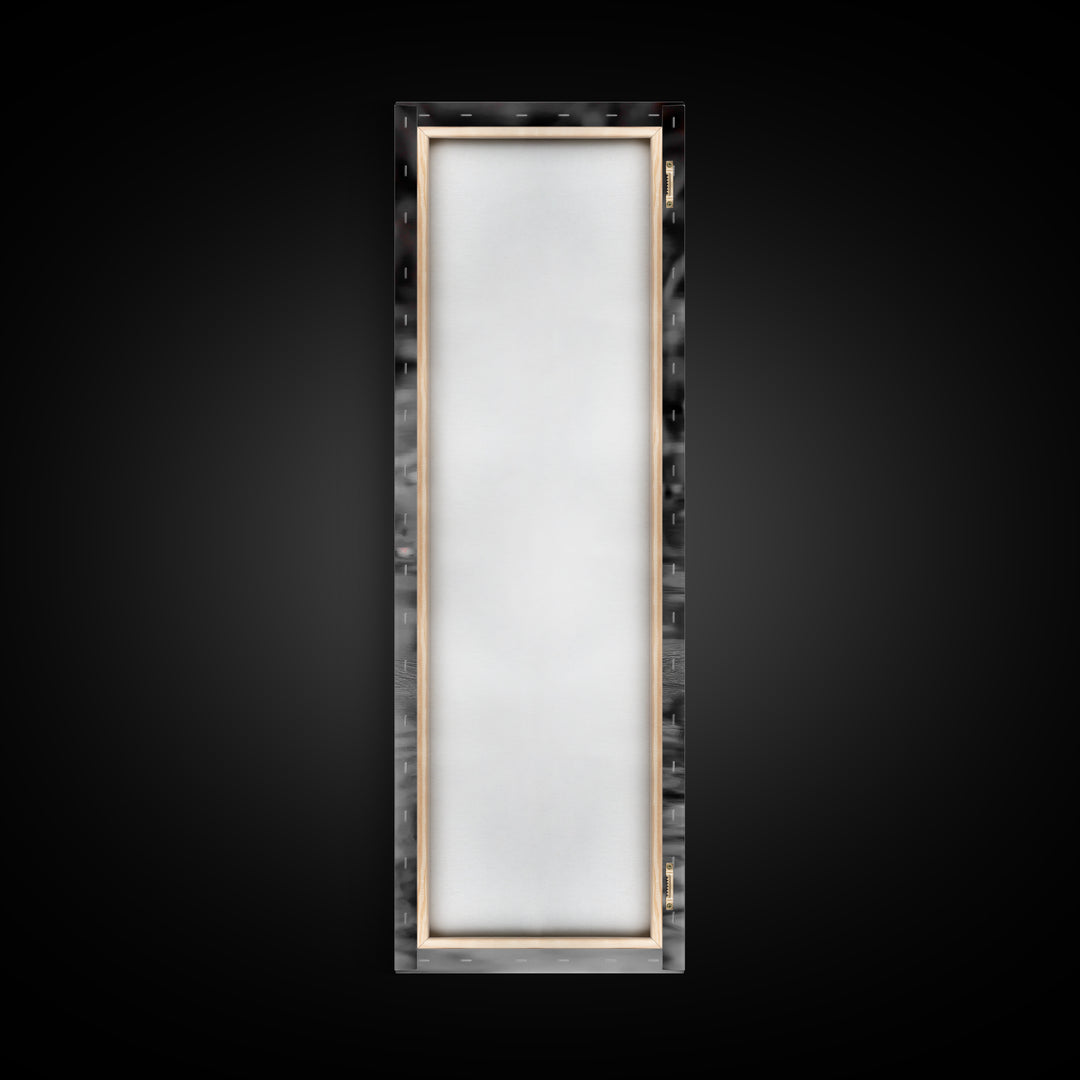 Blue Loon, Water Reflection, Elegant Bird, Lake Life Framed Canvas Print, cabin decor, nature wall art, minimalist bird art, office wall art