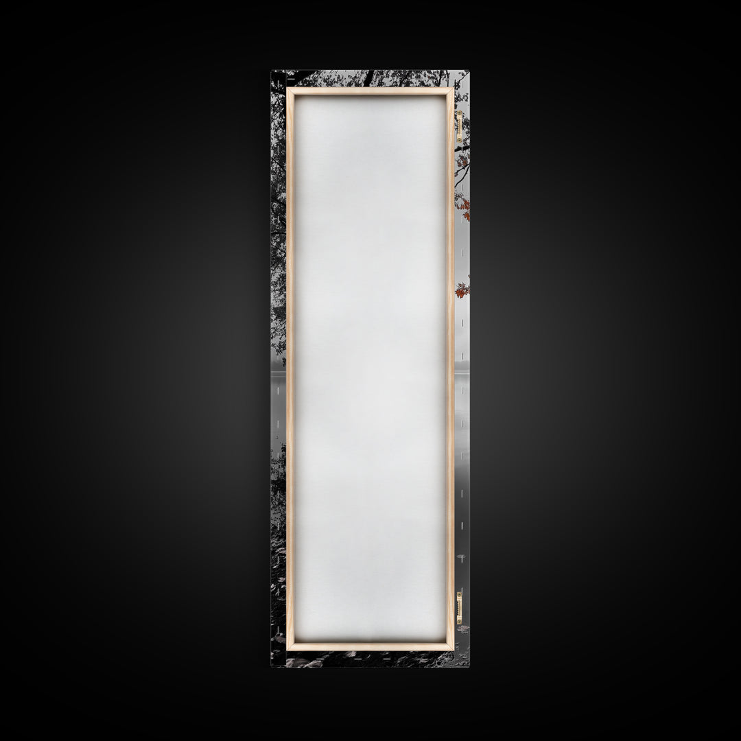 Autumn Leaves, Peaceful Lake, Misty Morning, Nature Silence, Canvas Print, Fall Wall Art, Neutral Bedroom Decor, Minimalist Photography