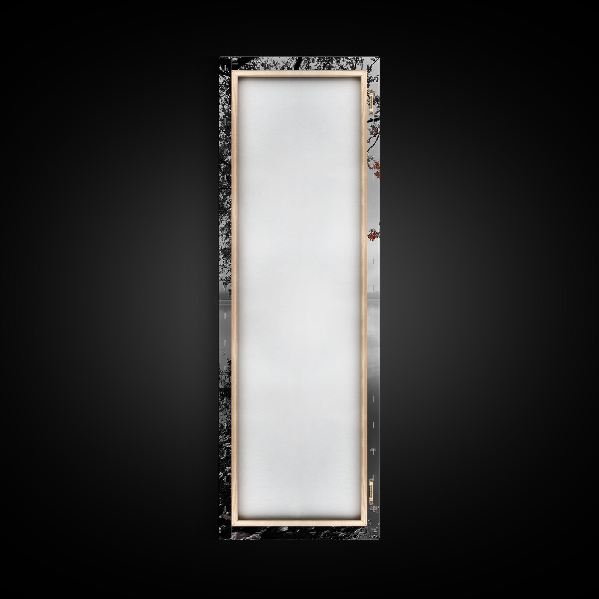 Autumn Leaves, Peaceful Lake, Misty Morning, Nature Silence, Canvas Print, Fall Wall Art, Neutral Bedroom Decor, Minimalist Photography