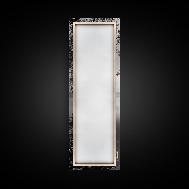 Autumn Leaves, Peaceful Lake, Misty Morning, Nature Silence, Canvas Print, Fall Wall Art, Neutral Bedroom Decor, Minimalist Photography