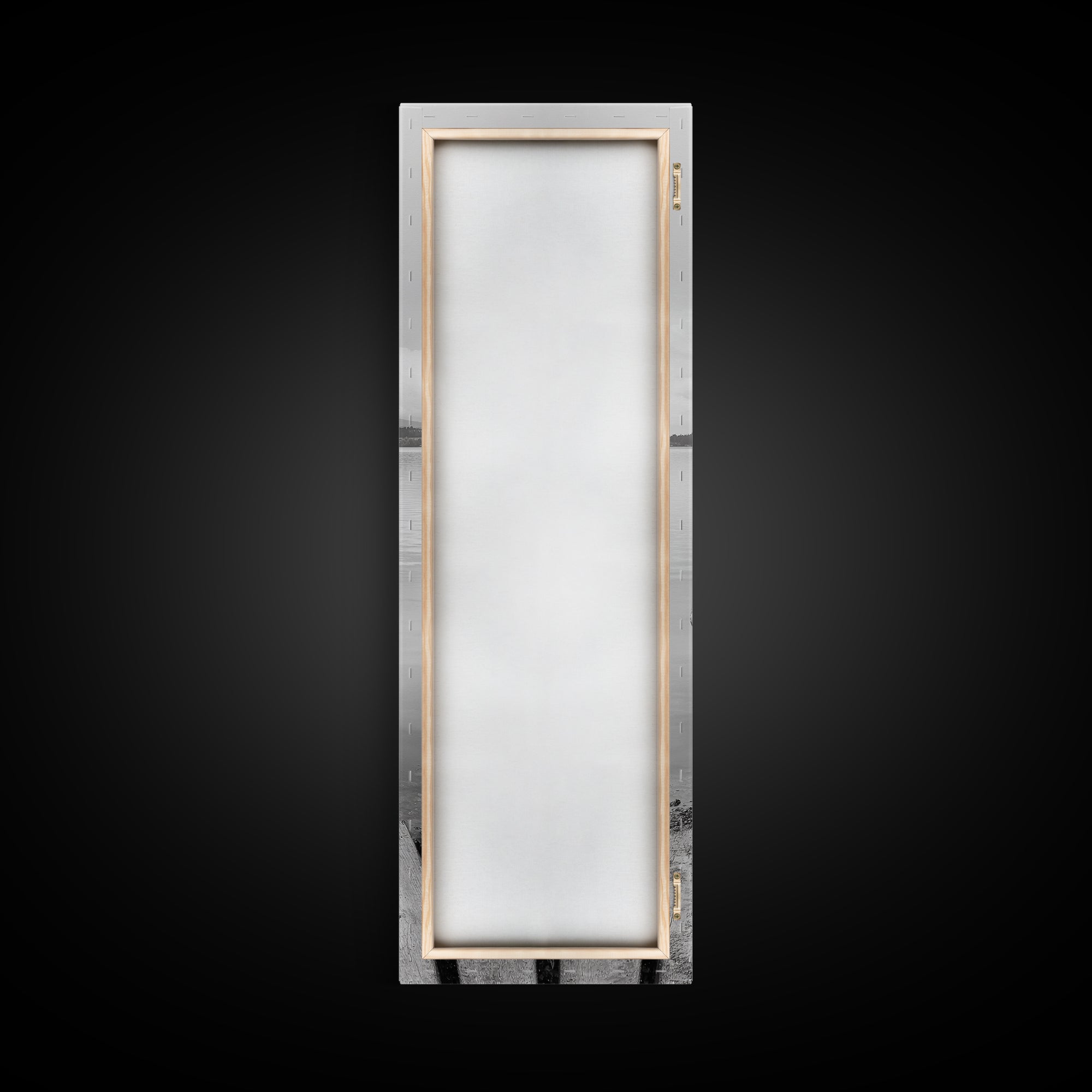 Rowboat Front, Calm Water, Lake Stillness, Serene View, Framed Canvas Print, Nautical Decor, Minimalist Art, Coastal Living Room