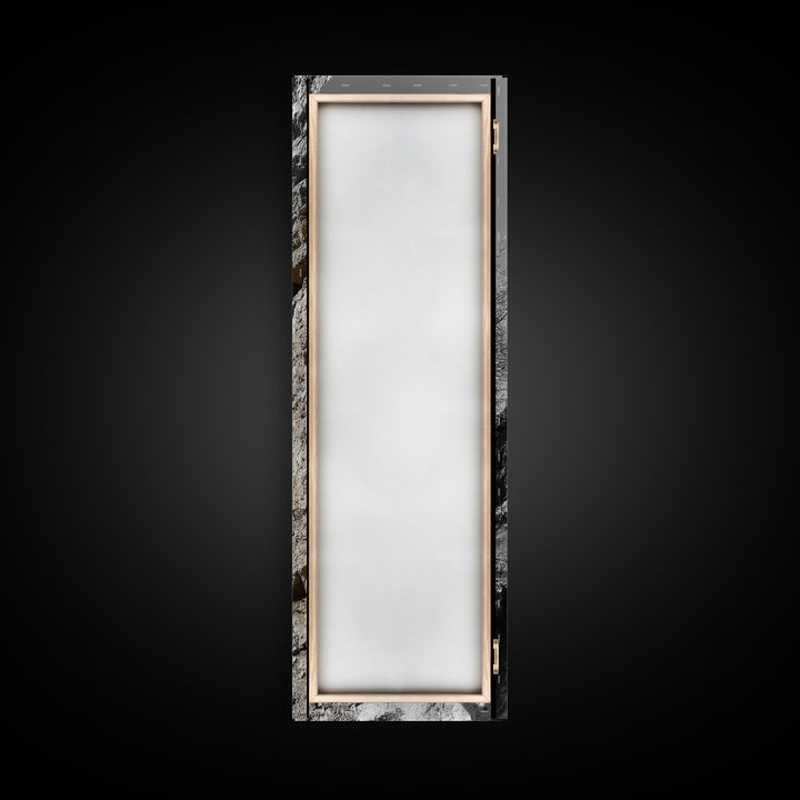 Cliff Pathway Art, Nature Trail Scene, Monochrome Rustic Landscape, Framed Canvas Print, Mountain Cabin Entryway Wall Decor