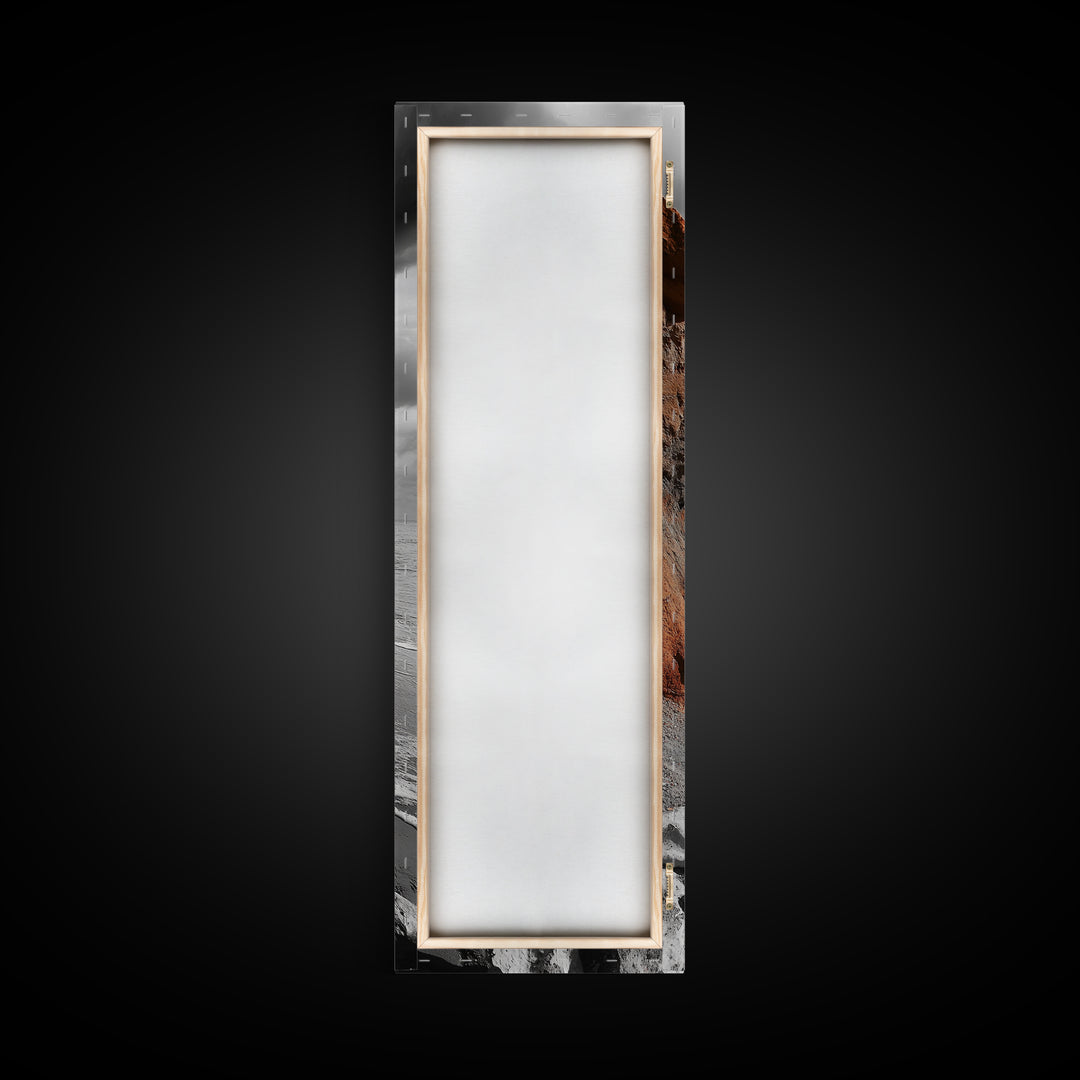 Coastal Cliffs, Orange Rocks, Seaside Drama, Fall Coastal Wall Art, Canvas Print, Earth Tone Decor, Hallway or Entryway Statement Piece