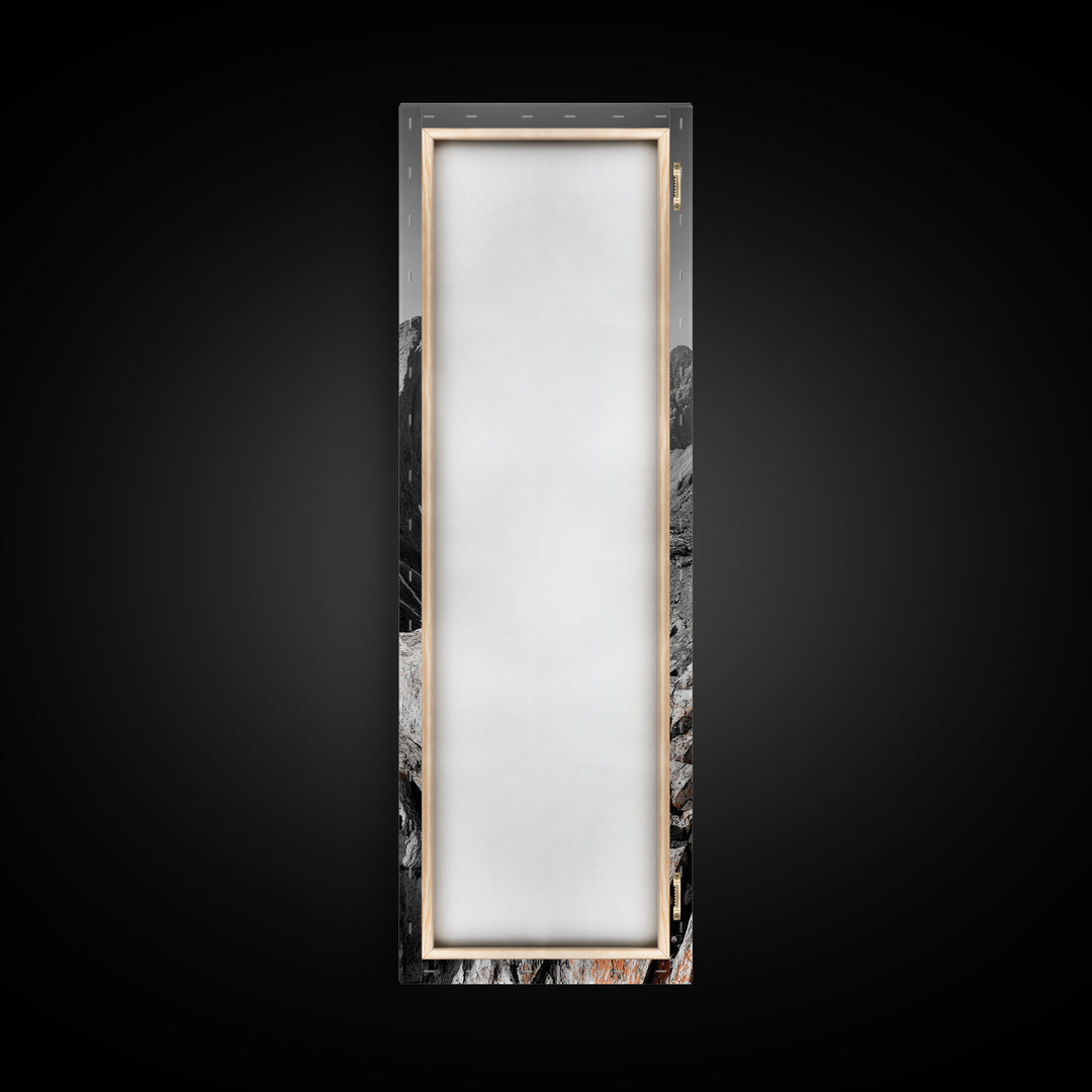 Rugged Mountain, Rocky Cliff, Adventure Landscape, Highland Scene, Nature Travel Art, Framed Canvas Print, Rustic Cabin Wall Decor