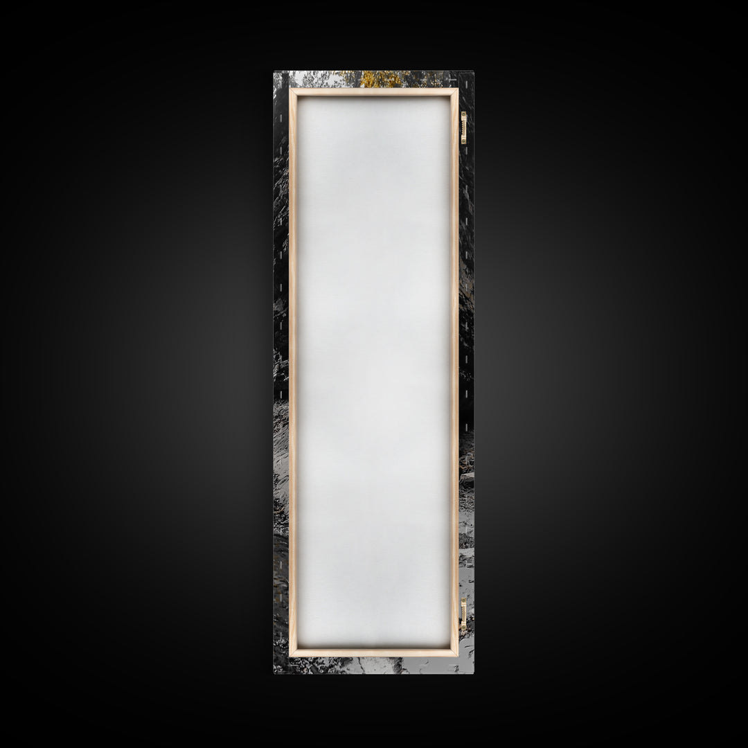 Autumn Gorge, Fall Stream, Yellow Trees, Nature Canyon Trail, Framed Canvas Print, Rustic Hallway Decor, Cozy Autumn Living Room Art