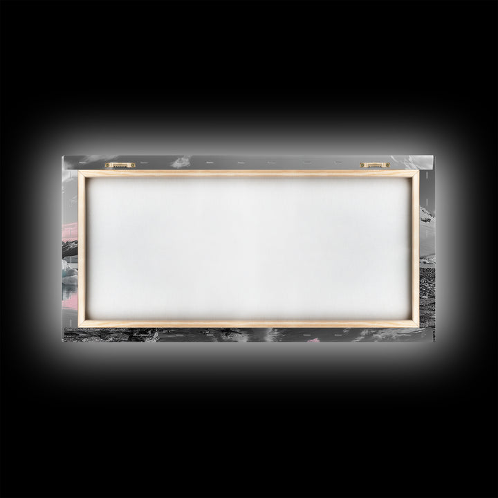 Blue Icebergs, Pink Sky, Glacial Lake, Arctic Dreamscape – Canvas Print, Nature Photography Art, Bedroom Wall Art, Serene Winter Decor