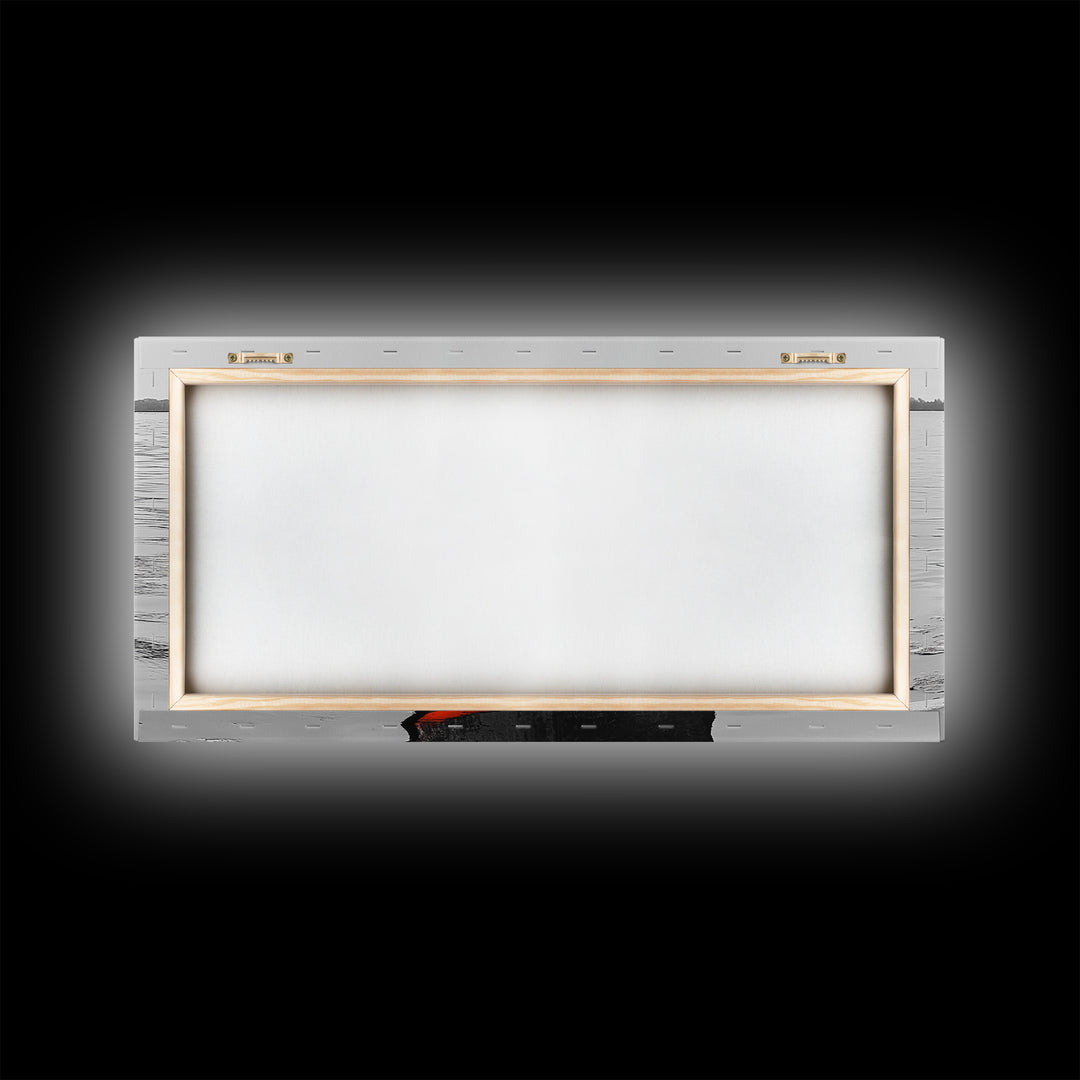 Buoy Pop, Marine Marker, Vibrant Sea, Nautical Life, Framed Canvas Print, Coastal Wall Art, Bathroom Decor, Bold Ocean Aesthetic