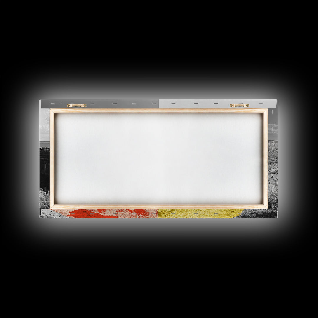 Dual Tone Journey, Conceptual Landscape Art, Contemporary Travel Decor, Mindful Wall Accent, Framed Canvas Print, Office or Study Art