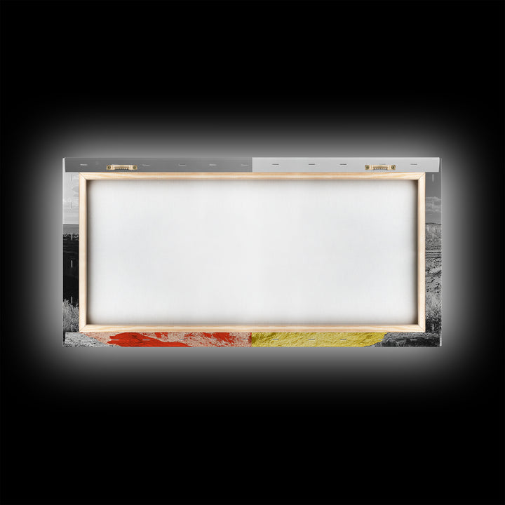 Dual Tone Journey, Conceptual Landscape Art, Contemporary Travel Decor, Mindful Wall Accent, Framed Canvas Print, Office or Study Art