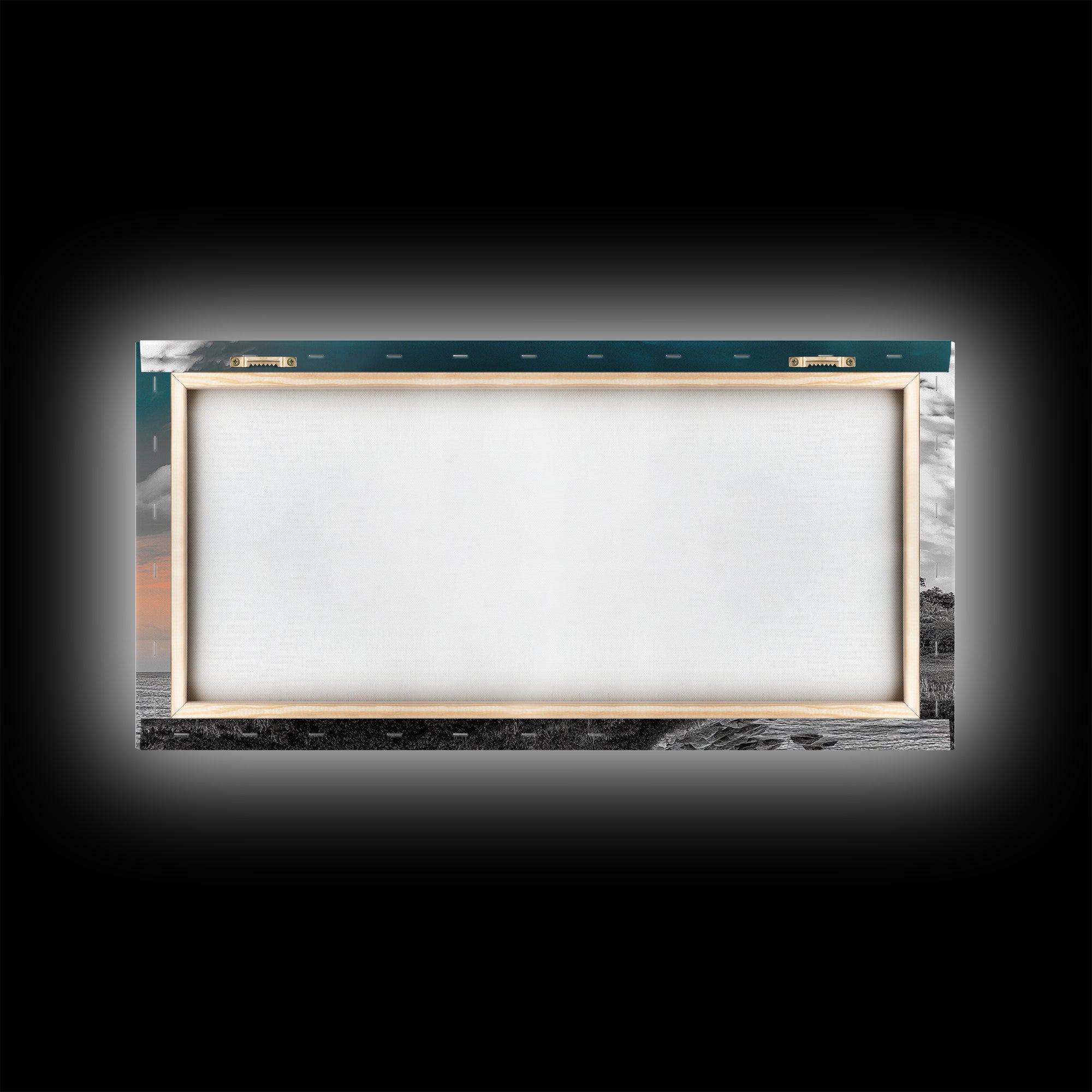 Beach House, Coastal Sunset, Ocean View, Framed Canvas Print, Modern Coastal Decor, Living Room Art, Ocean Sky Photography