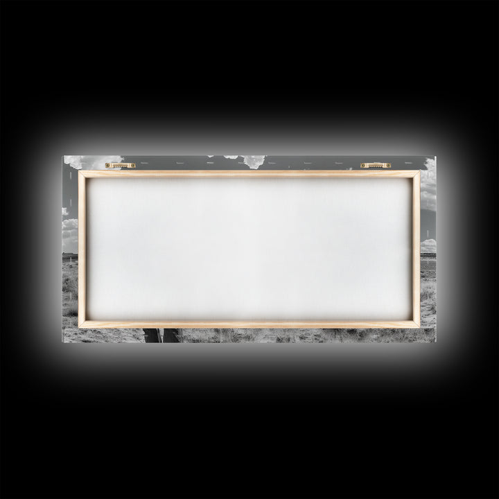 Cowboy Stare, Western Horizon, Desert Dream, American Spirit, Framed Canvas Print, Rustic Bedroom Art, Country Wall Decor, Western Style