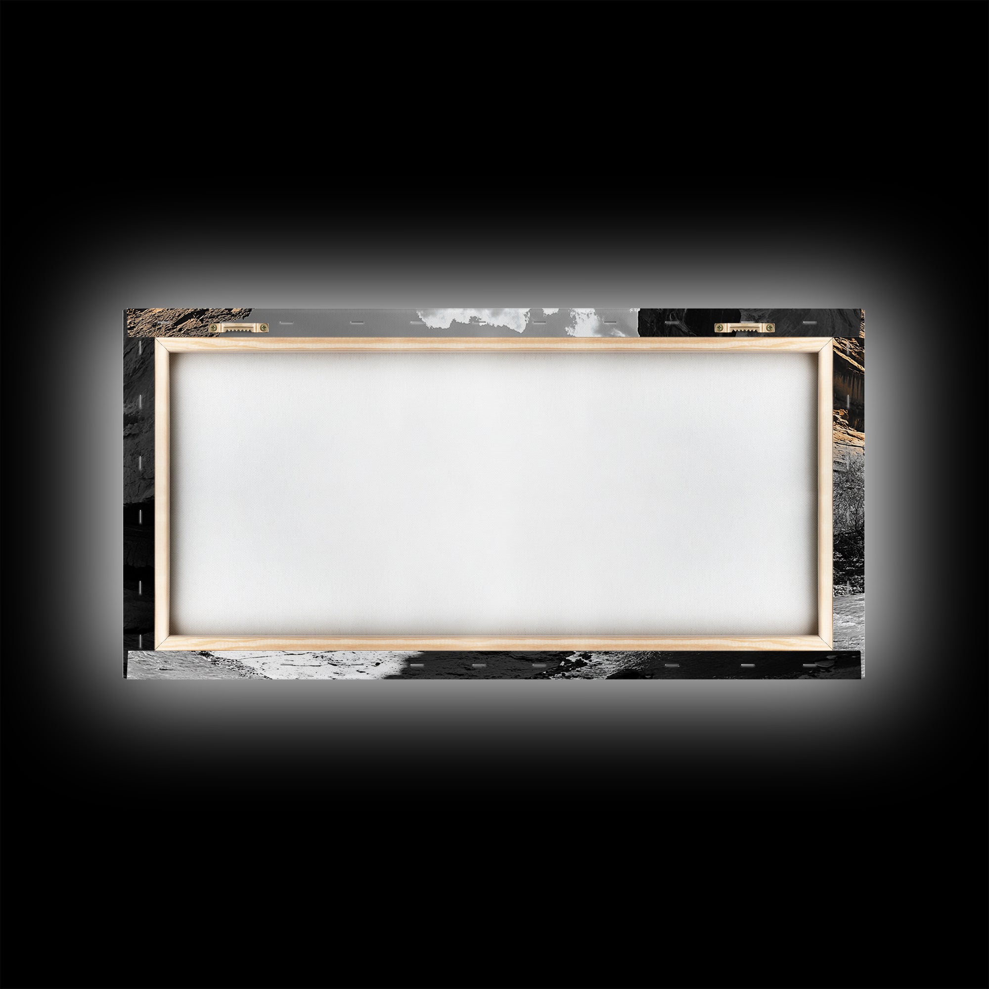 Desert Canyon, River Shadows, Rock Formations, Wild Terrain, Framed Canvas Print, Nature Wall Art, Earth Tone Decor, Living Room Style