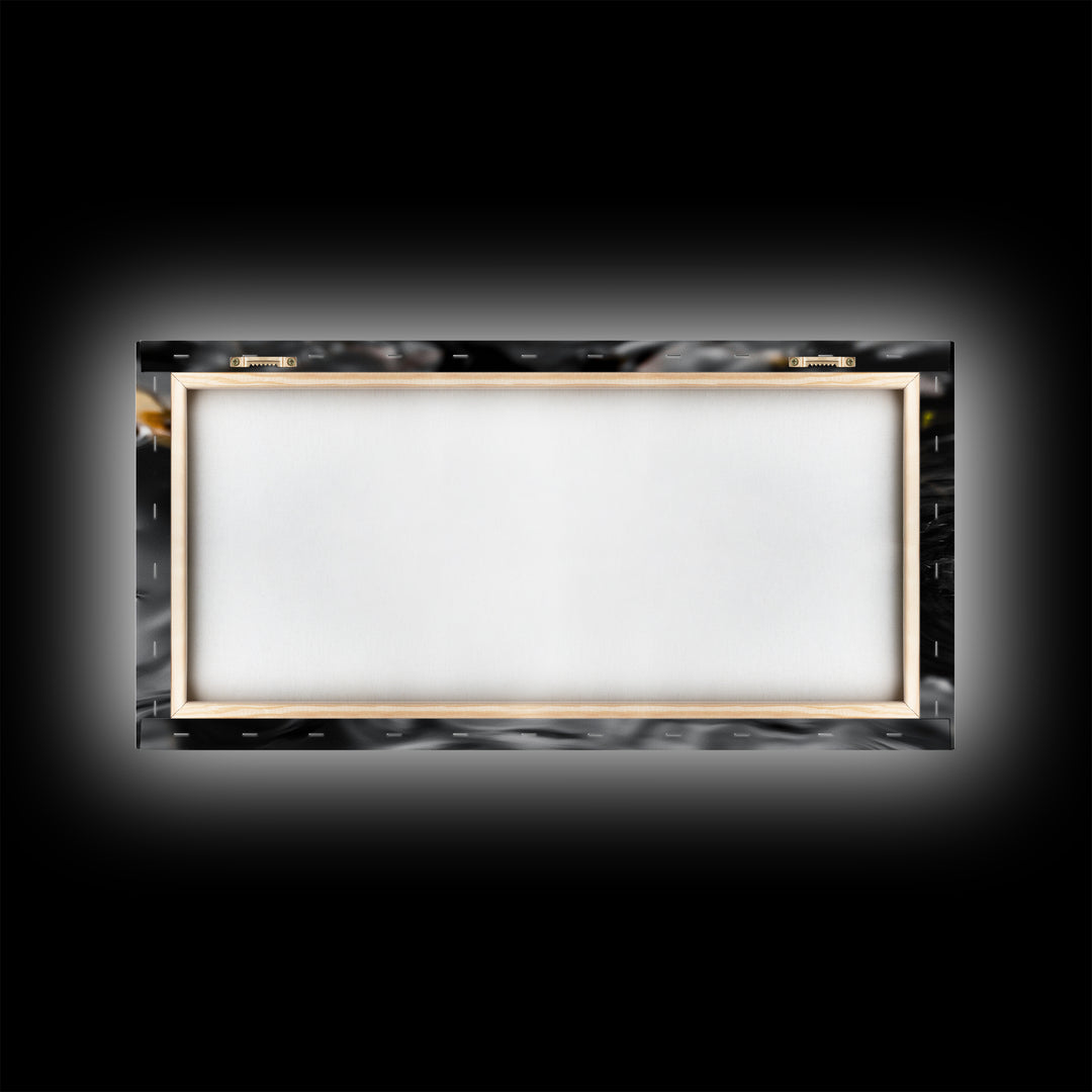 Autumn Leaf Ripple, Nature Zen Moment, Framed Canvas Print, Fall Wall Decor, Minimalist Art, Bathroom or Spa Wall Art, Peaceful Vibe