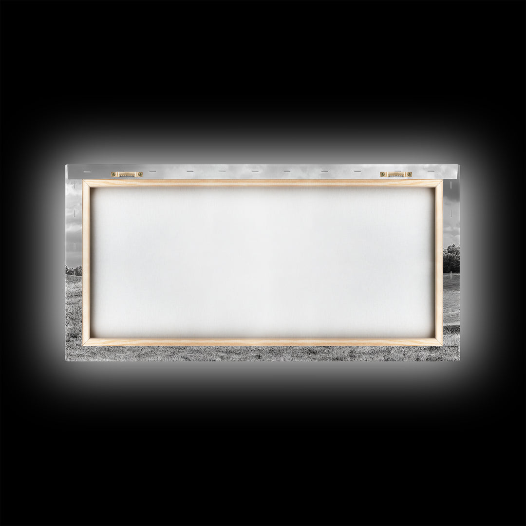 Autumn Tree, Rolling Hills, Minimalist Landscape, Fall Decor, Framed Canvas Print, Office Wall Art, Vibrant Red Orange Tree Scene