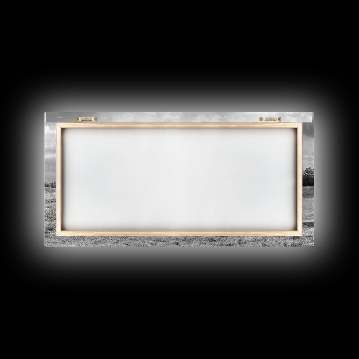 Autumn Tree, Rolling Hills, Minimalist Landscape, Fall Decor, Framed Canvas Print, Office Wall Art, Vibrant Red Orange Tree Scene