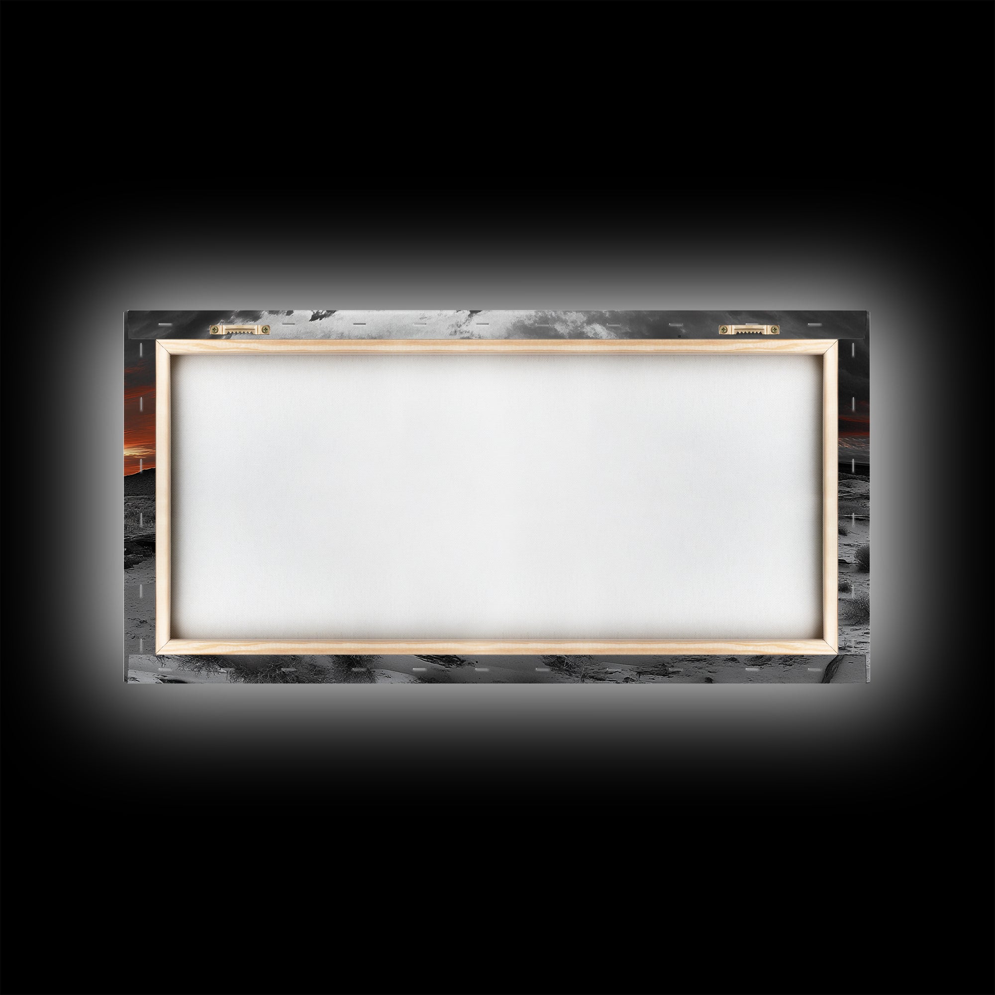 Desert Sunset, Red Sky, Monochrome Sand, Framed Canvas Print, Southwest Wall Art, Boho Bedroom Decor, Dramatic Nature Photography