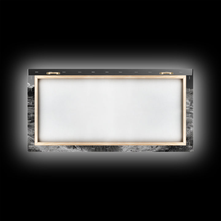 Desert Pool, Yellow Reflection, Desert Hills, Framed Canvas Print, Minimalist Nature Art, Neutral Home Decor, Modern Office Wall Art