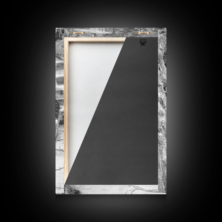 Blue Spring, Natural Oasis, Stone Pool, Canvas Print, Spa Bathroom Wall Art, Tranquil Escape, Minimalist Water Photography, Zen Vibes