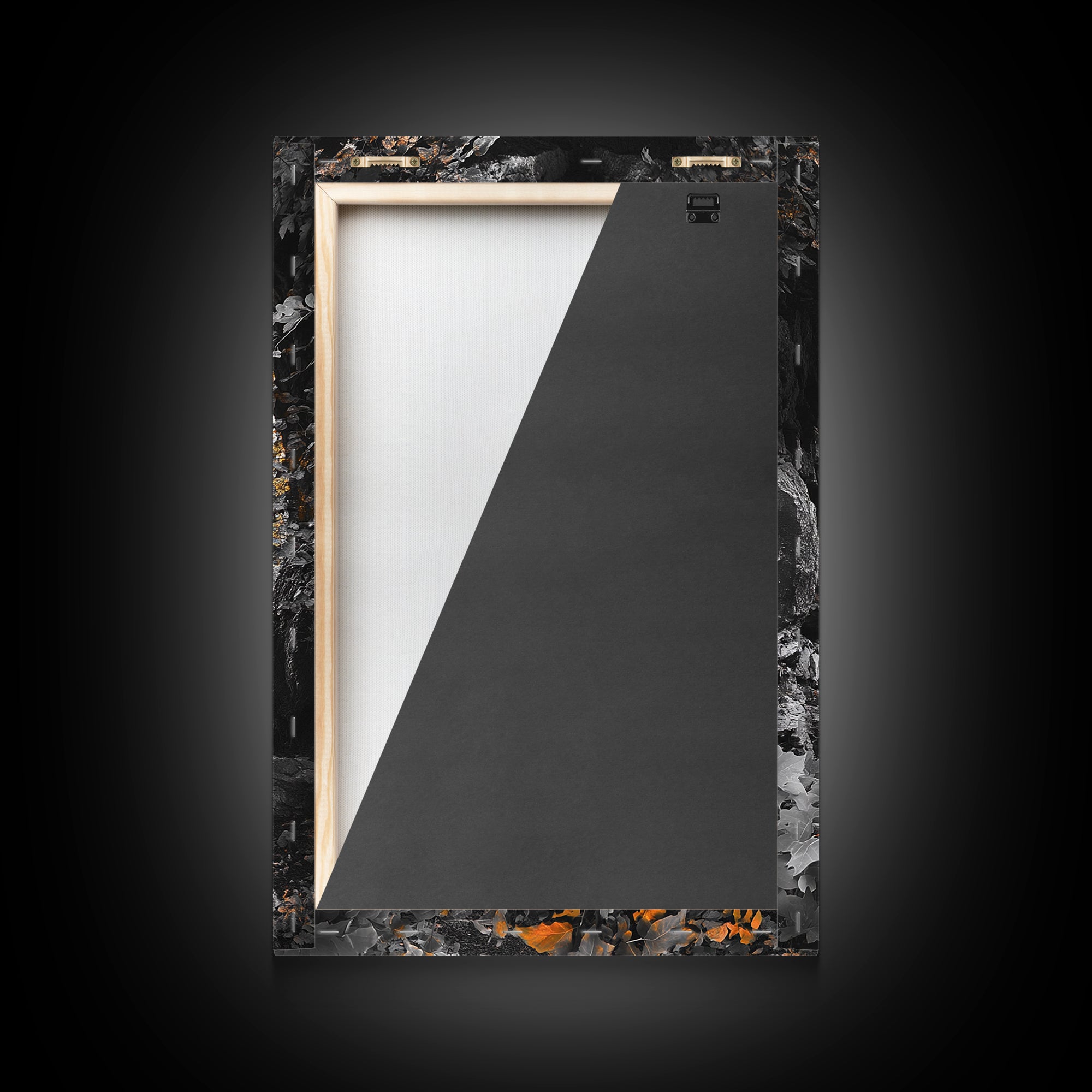 Autumn Trail, Yellow Foliage, Forest Pathway, Framed Canvas Print, Fall Wall Art, Warm Earth Tones, Rustic Entryway Decor, Woodland Scene