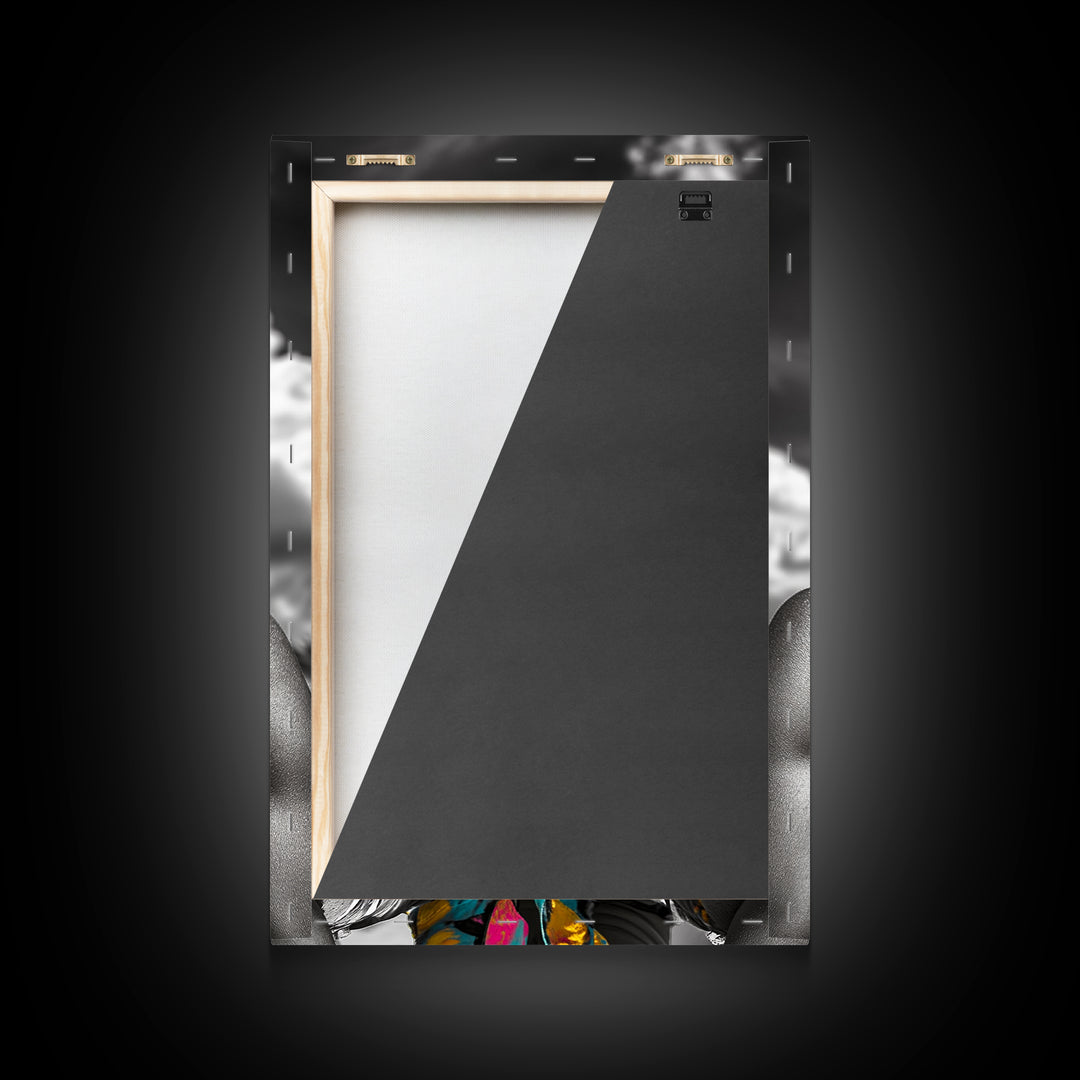 Beach Guy Portrait, Summer Sunglasses, Boho Vibe, Framed Canvas Print, Surf Shack Decor, Eclectic Wall Art, Travel Inspired Design