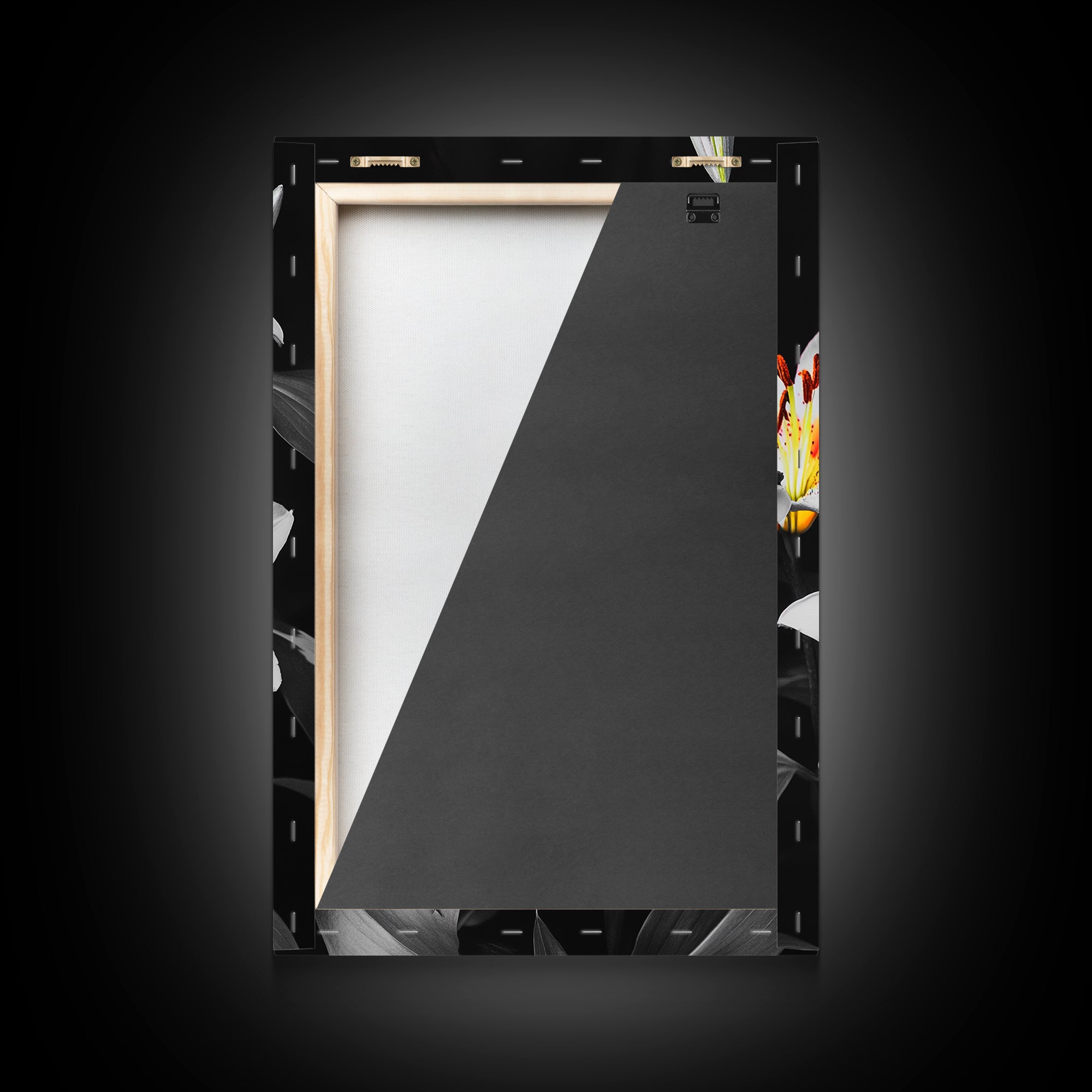 Neon Lily, Floral Bloom, Vibrant Flower, Botanical Framed Canvas Print, Color Pop Wall Art, Bedroom Floral Art, Bold Nature Decor