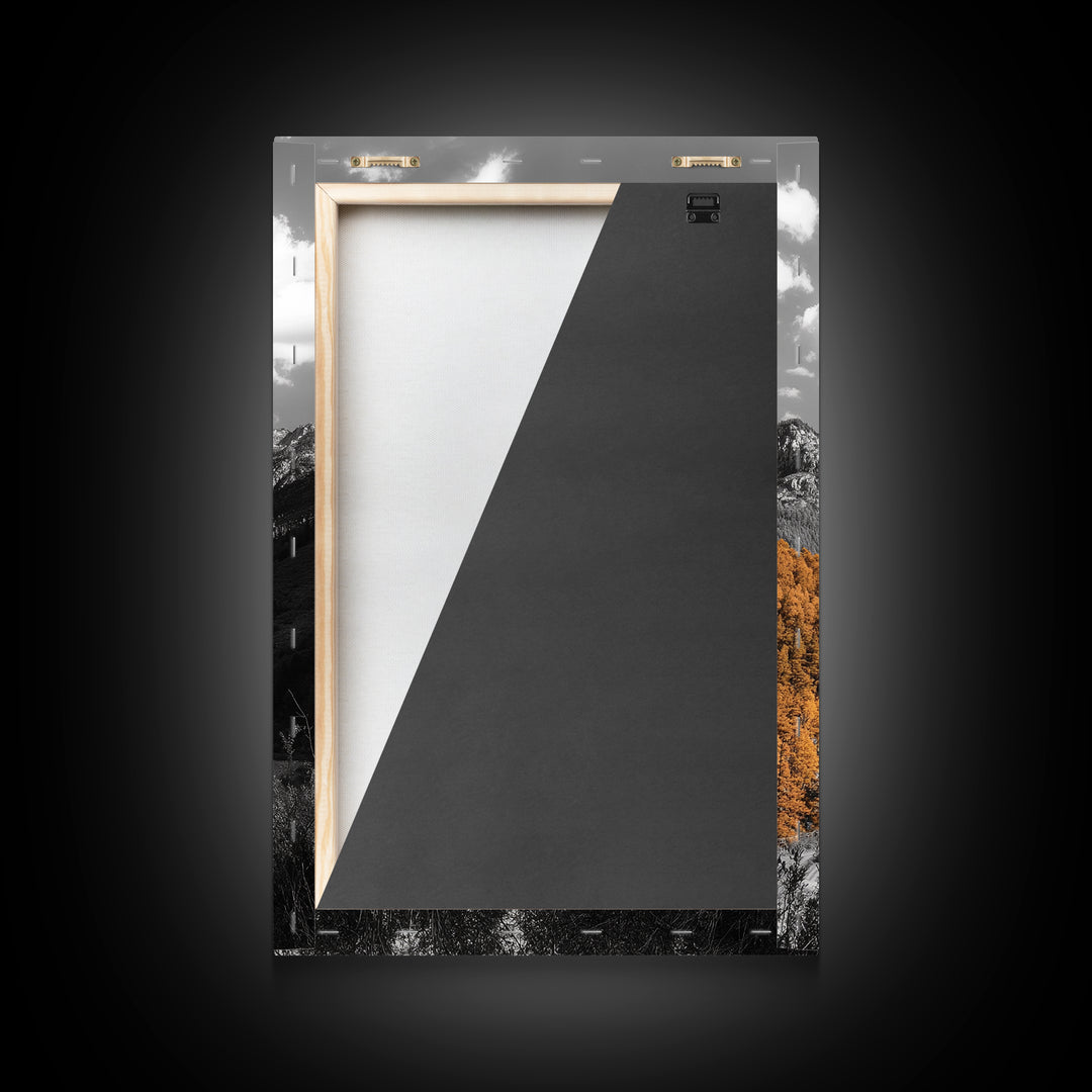 Autumn Valley Glow, Mountain View, Fall Landscape Photography, Framed Canvas Print, Living Room Wall Art, Rustic Farmhouse Style