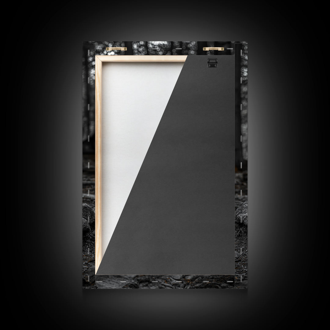 Campfire Glow, Cozy Flames, Autumn Wall Art, Framed Canvas Print, Nature Photography, Rustic Decor, Living Room Cabin Aesthetic