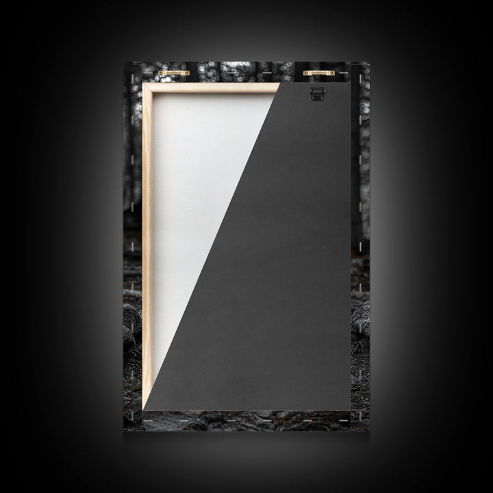 Campfire Glow, Cozy Flames, Autumn Wall Art, Framed Canvas Print, Nature Photography, Rustic Decor, Living Room Cabin Aesthetic