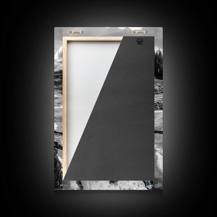 Cracked Earth, Desert Scene, Color Splash Photography, Framed Canvas Print, Modern Nature Wall Art, Industrial Decor, Earth Tones
