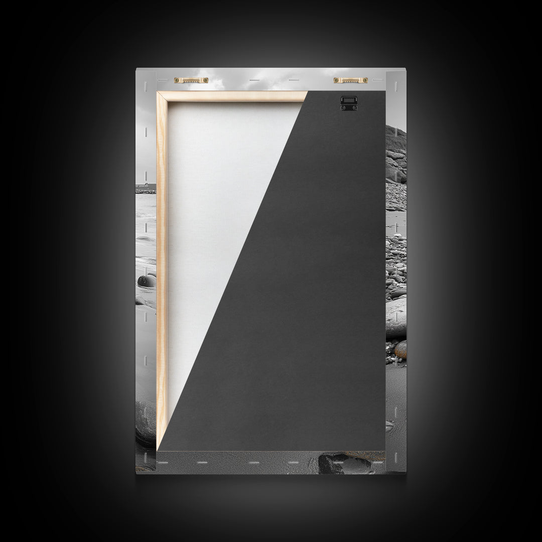 Coastal Breakwater, Rust Texture, Industrial Seascape, Framed Canvas Print, Modern Rustic Wall Art, Ocean Decor, Urban Beach Style