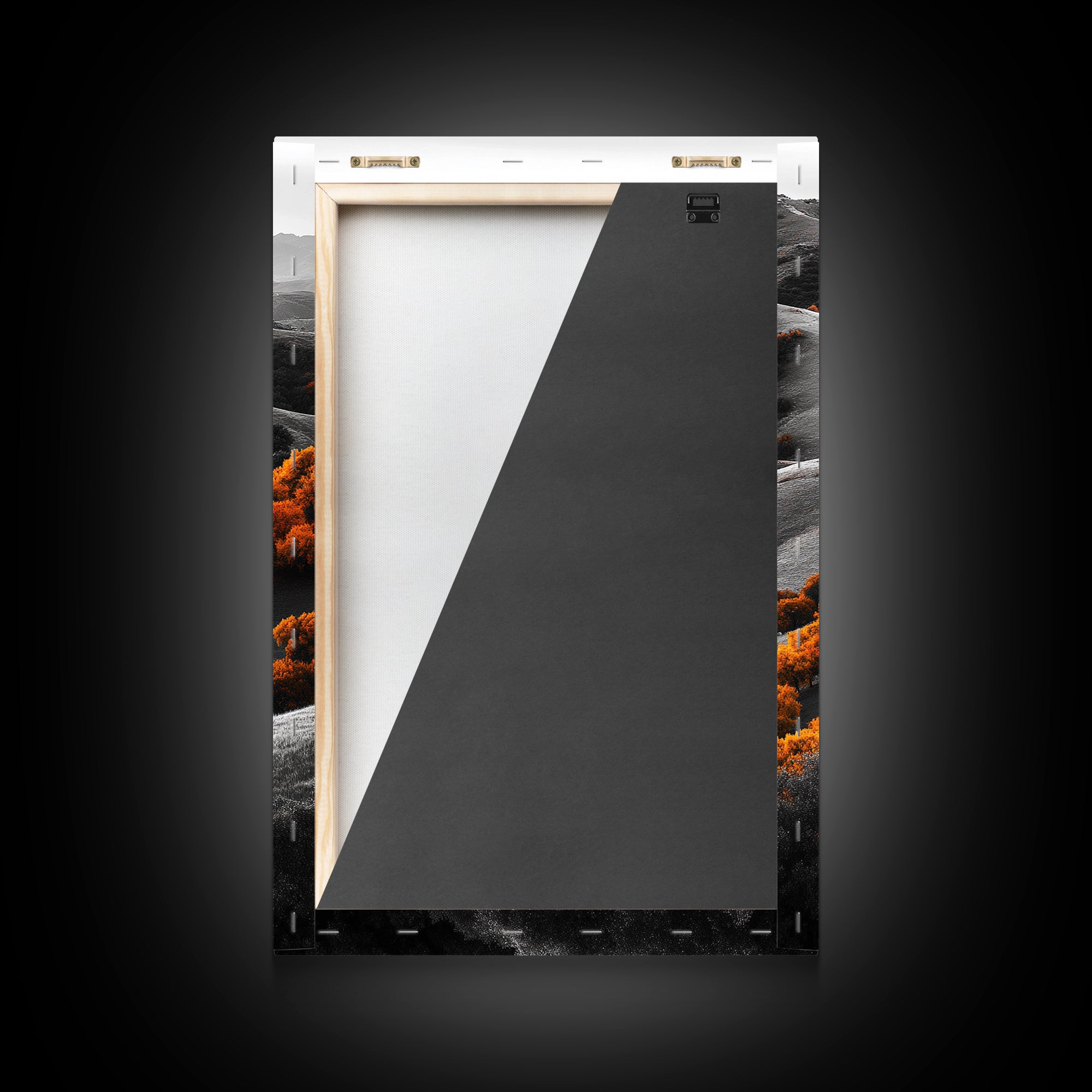 Autumn Hills, Vibrant Trees, Countryside View, Framed Canvas Print, Fall Landscape Art, Farmhouse Decor, Cozy Living Room Accent