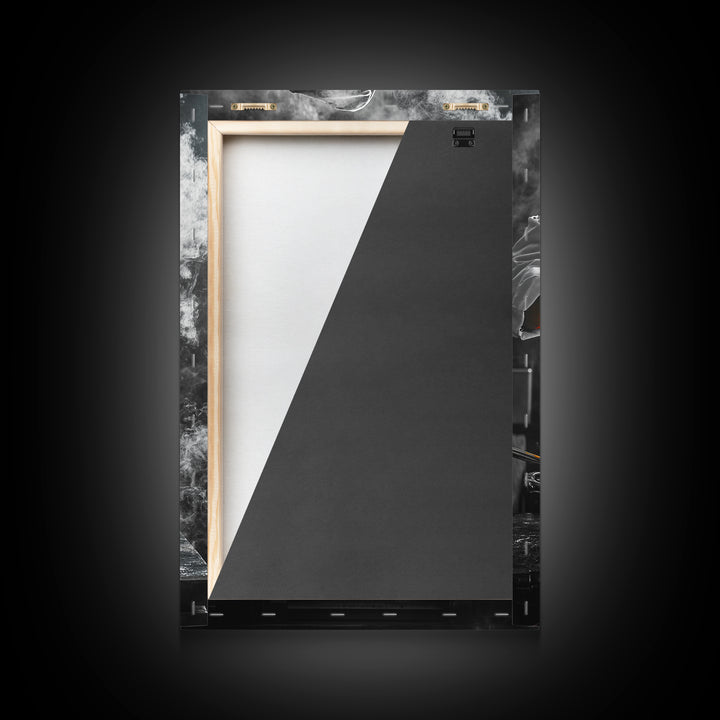 Chef Cooking, Kitchen Smoke, Artistic Culinary Scene, Framed Canvas Print, Modern Kitchen Wall Art, Vibrant Food Art, Chef Decor