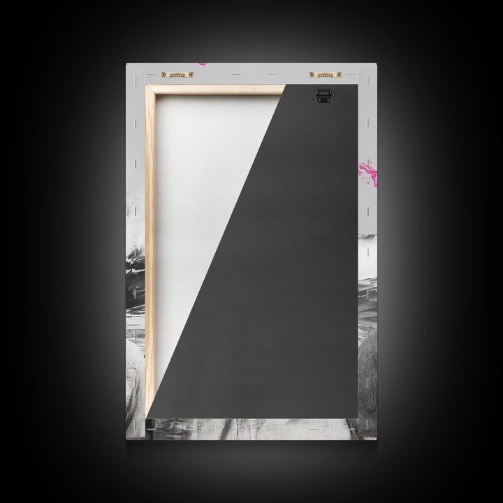 Abstract Portrait, Paint Splash Face, Surreal Ocean Art, Framed Canvas Print, Modern Living Room Art, Pop Surrealism Decor