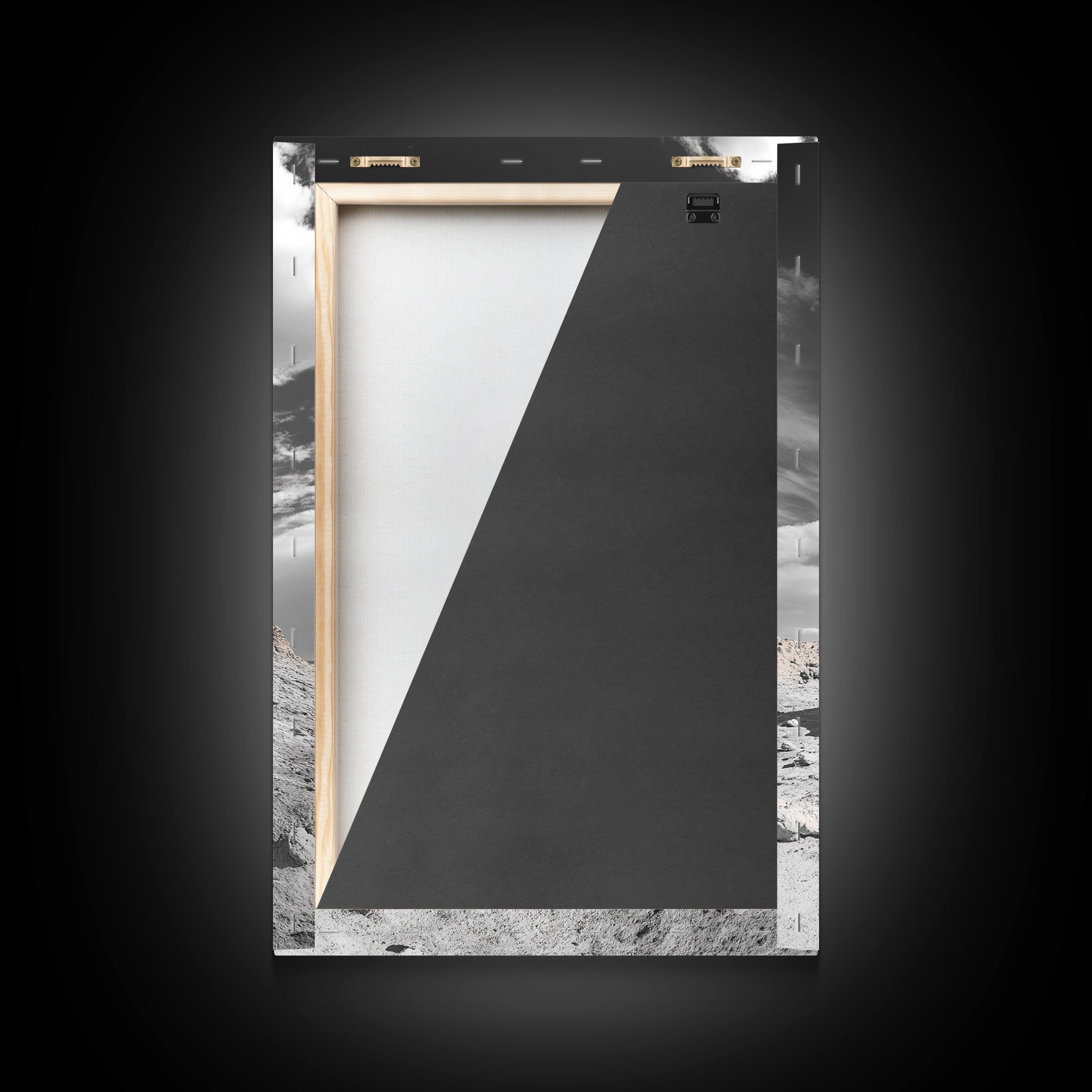 Rock Spire, Desert Monument, Sky Landscape, Framed Canvas Print, Modern Nature Wall Art, Earth Tones Decor, Minimalist Desert Art