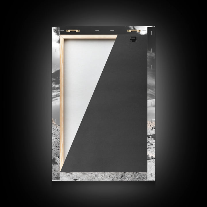 Rock Spire, Desert Monument, Sky Landscape, Framed Canvas Print, Modern Nature Wall Art, Earth Tones Decor, Minimalist Desert Art