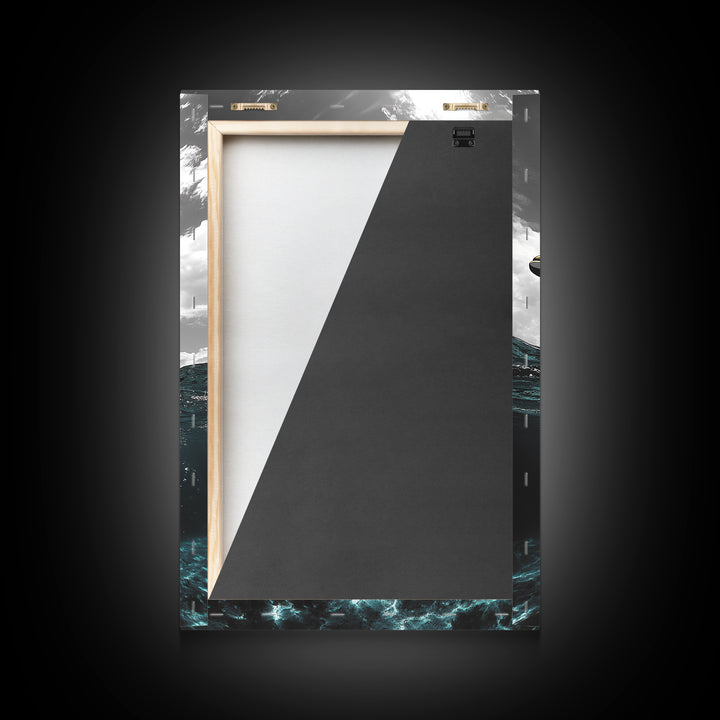 Dolphin Splash, Ocean Wildlife, Underwater Grace, Black White Sea Art, Canvas Print, Bathroom Wall Art, Coastal Decor, Marine Life Style