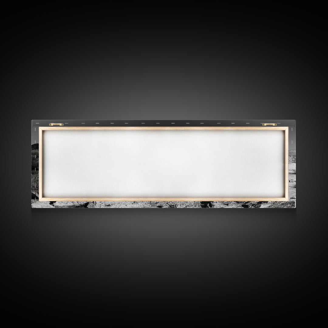 Desert Water Reflection, Desert Pond Scene, Minimalist Landscape Art, Framed Canvas Print, Neutral Wall Decor, Tranquil Nature Artwork