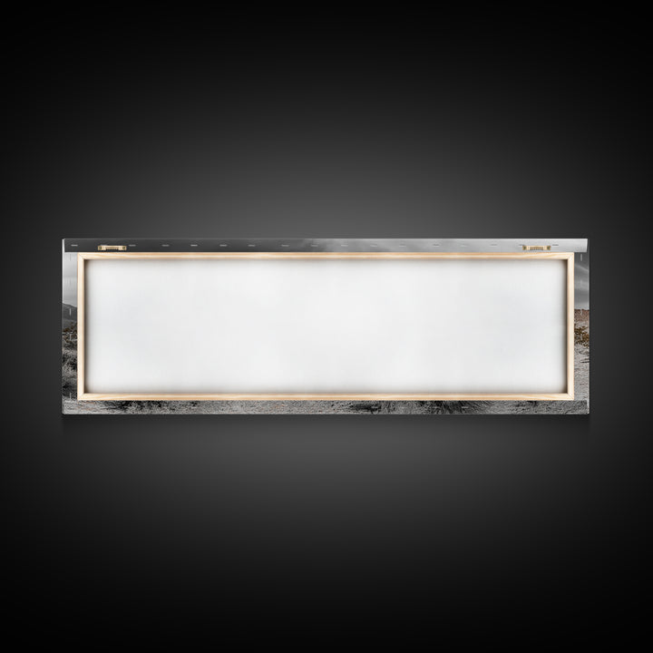 Desert Wreck, Abandoned Car, Moody Landscape, Rusty Vehicle — Framed Canvas Print, Industrial Wall Art, Garage Decor, Western Photography