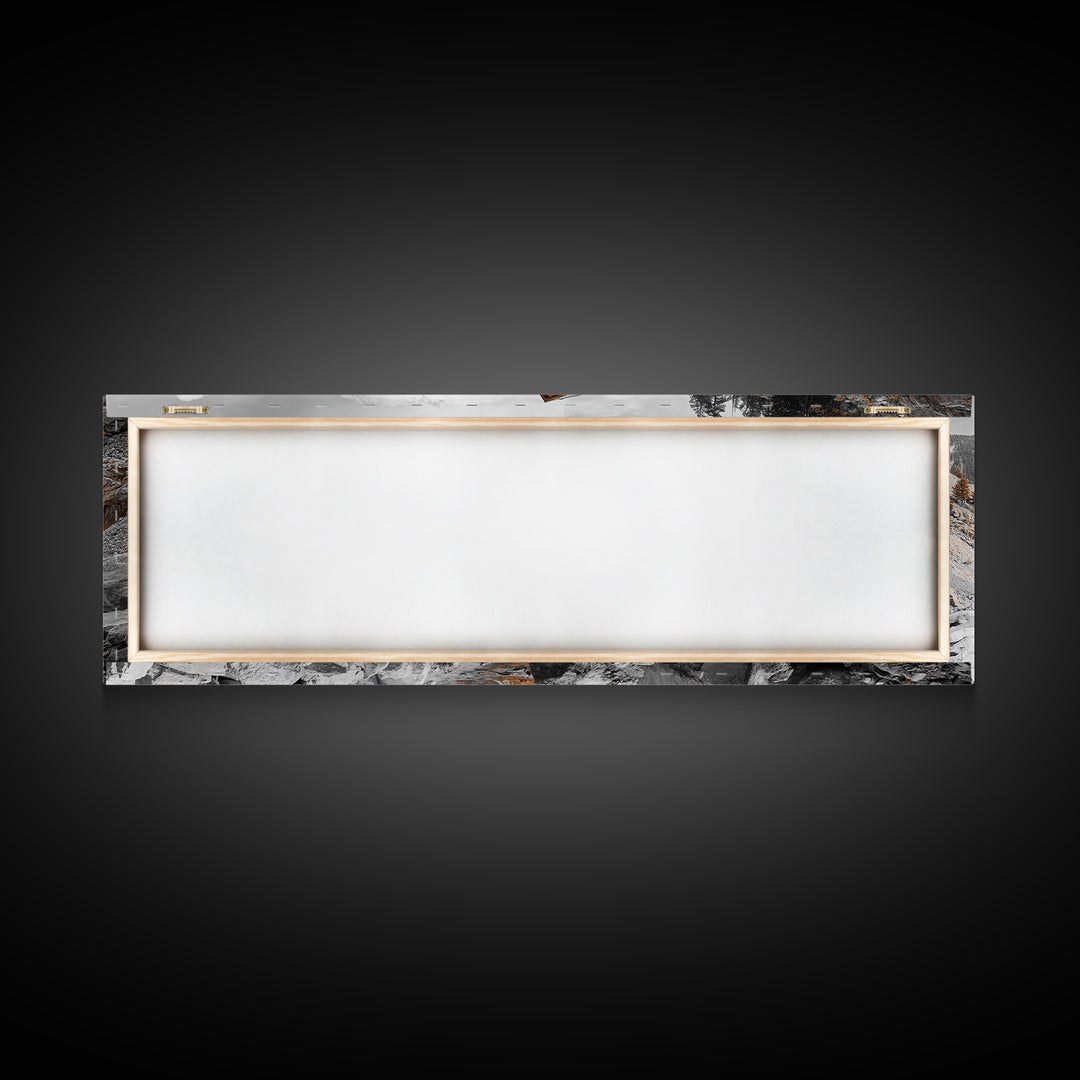 Desert Mine Cabin, Rustic Gold Landscape, Abandoned Building Scene, Framed Canvas Print, Western Art, Office Wall Decor