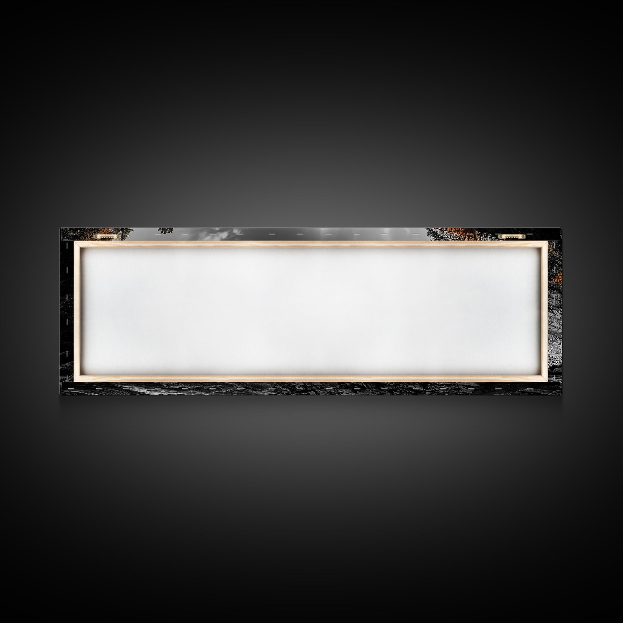 Autumn River Bridge, Orange Iron Arch, Canyon Flow Scene, Framed Canvas Print, Rustic Fall Decor, Entryway Wall Art, Living Room Decor