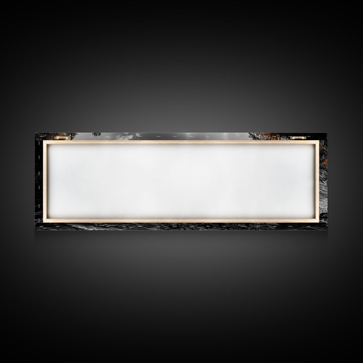 Autumn River Bridge, Orange Iron Arch, Canyon Flow Scene, Framed Canvas Print, Rustic Fall Decor, Entryway Wall Art, Living Room Decor