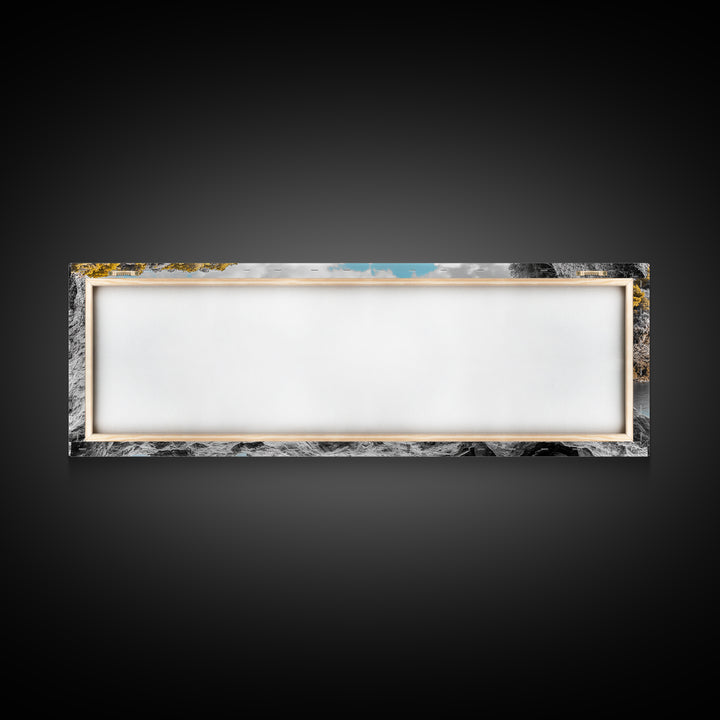 Abandoned Rowboat, Rustic Shore, Autumn Cove, Island Serenity, Framed Canvas Print, Lakehouse Decor, Coastal Wall Art, Nature Print