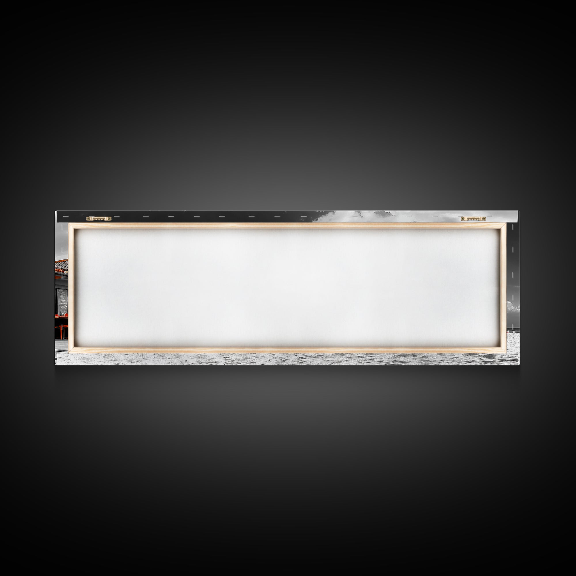 Beach Cafe, Orange Umbrellas, Seaside Dining, Sunny Vibes, Framed Canvas Print, Kitchen Wall Art, Summer Coastal Style