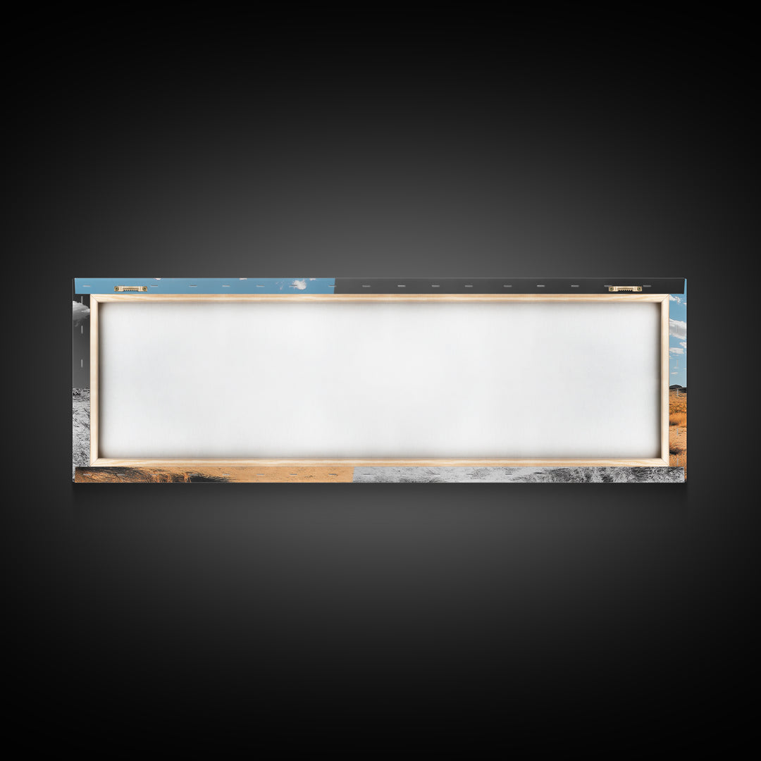 Desert Split, Before and After, Landscape Transformation, Canvas Print, modern western wall art, minimalist nature photography