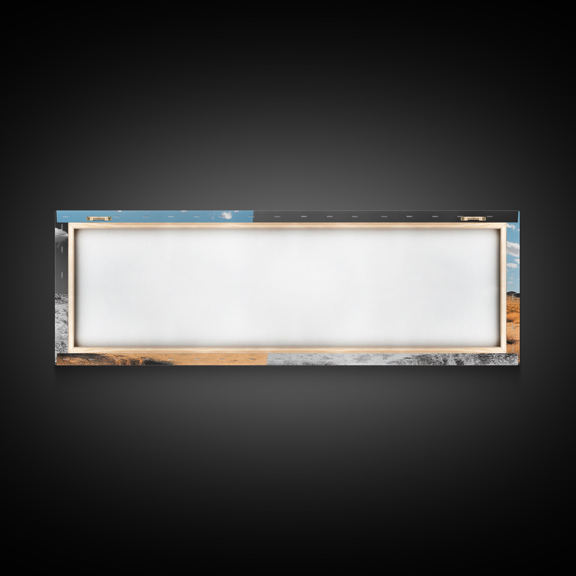 Desert Split, Before and After, Landscape Transformation, Canvas Print, modern western wall art, minimalist nature photography