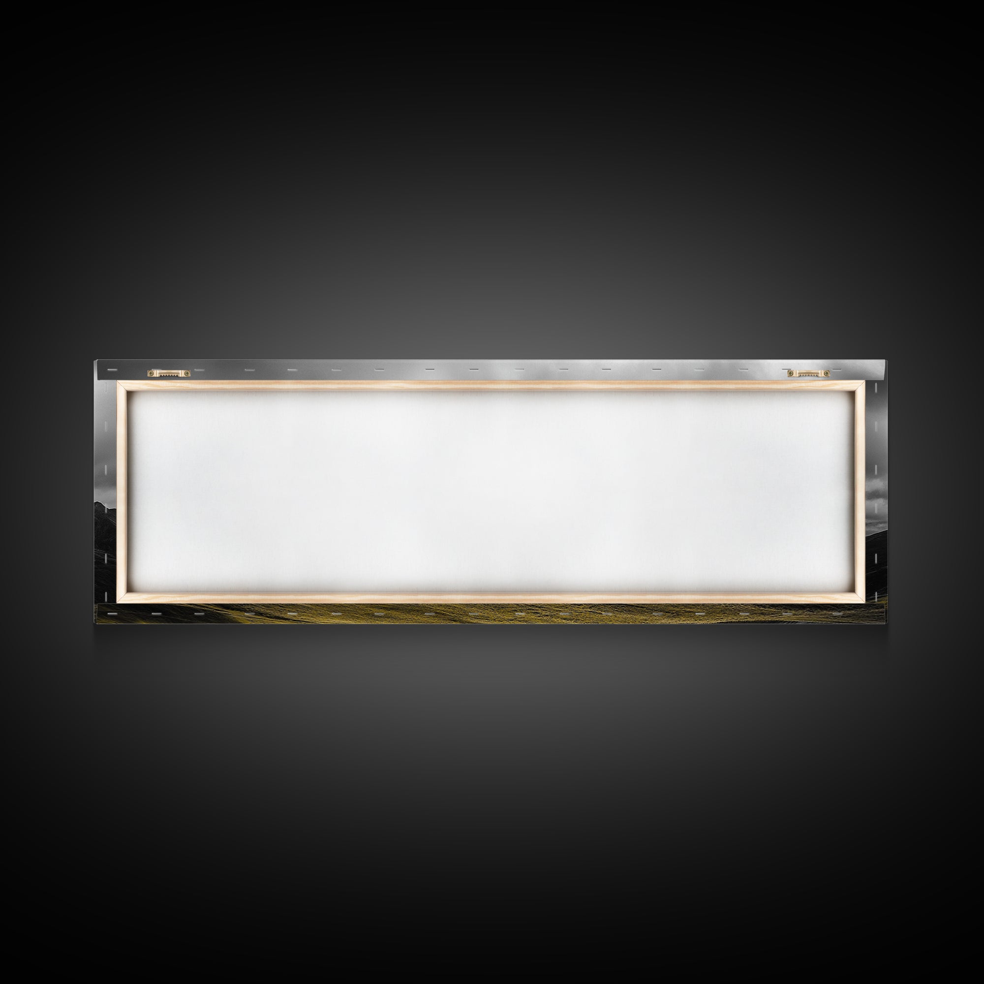 Black Mountain Peak, Moody Sky, Bold Yellow Hillside, Framed Canvas Print, Nature Art, Bedroom Wall Decor, Modern Landscape Print