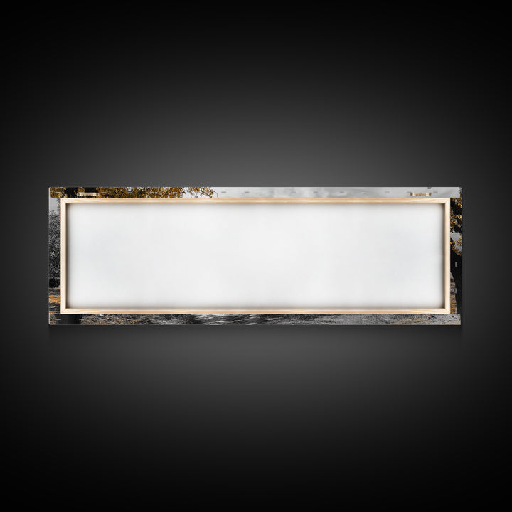 Autumn Orchard, Tree Tunnel, Mountain Path, Golden Fields, Framed Canvas Print, Fall Landscape Art, Rustic Farmhouse Decor, Dining Room Wall Art