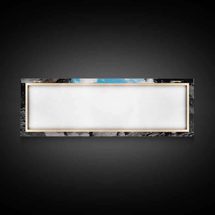 Rocky Trail, Blue Sky, Wilderness Path, Forest Adventure, Canvas Print, Rustic Nature Art, Hiking Wall Art, Cabin Living Room Decor