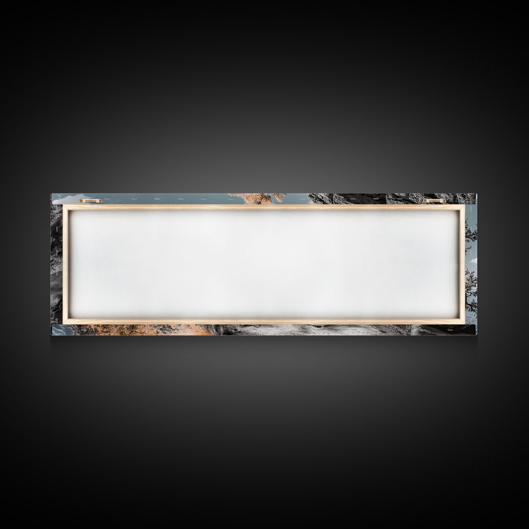 Canyon Hike, Autumn Pathway, Orange Foliage, Rocky Trail, Framed Canvas Print, Nature Adventure Wall Art, Boho Fall Home Decor